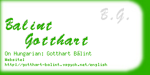 balint gotthart business card